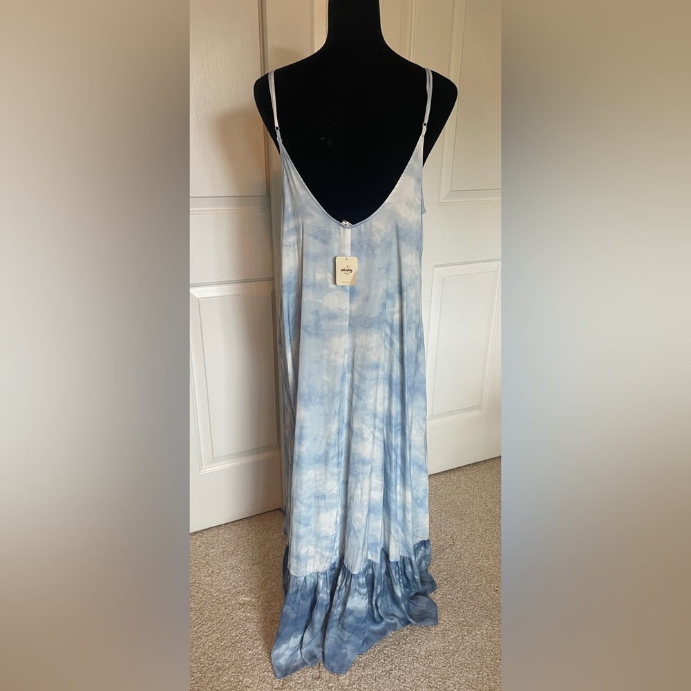 NWT Free People Full On Maxi Slip Dress in Sea Combo - Medium - Picture 6 of 7
